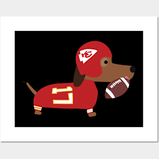 Dachshund Super Bowl Sunday Posters and Art